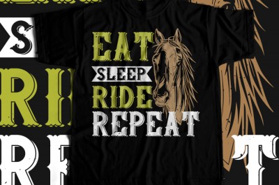 Eat sleep ride repeat T-shirt Design