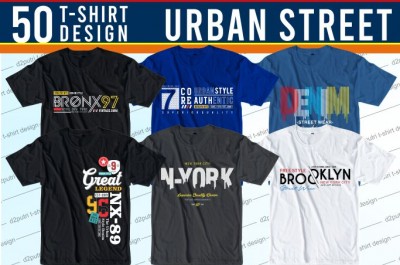 50 urban street t shirt design bundle