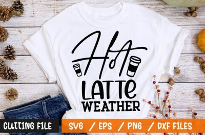 Hot latte weather t-shirt design