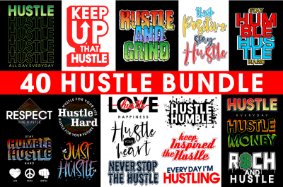 hustle motivational inspirational quotes svg t shirt design bundle