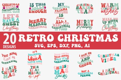 Retro Christmas Svg Bundle, Christmas Retro Svg, Christmas Svg, Vintage Christmas Svg, Merry Christmas Svg