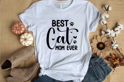 Best cat mom ever t-shirt design for commercial use