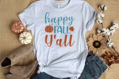 happy fall yall t-shirt design for commercial use