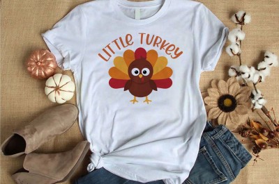 little turkey t-shirt design  for commercial use