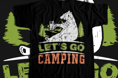 Let's go camping T-shirt Design